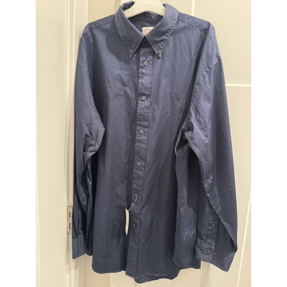 Brooks Brothers Madison Fit Men's Button Down Shirt Classic Navy Blue XL